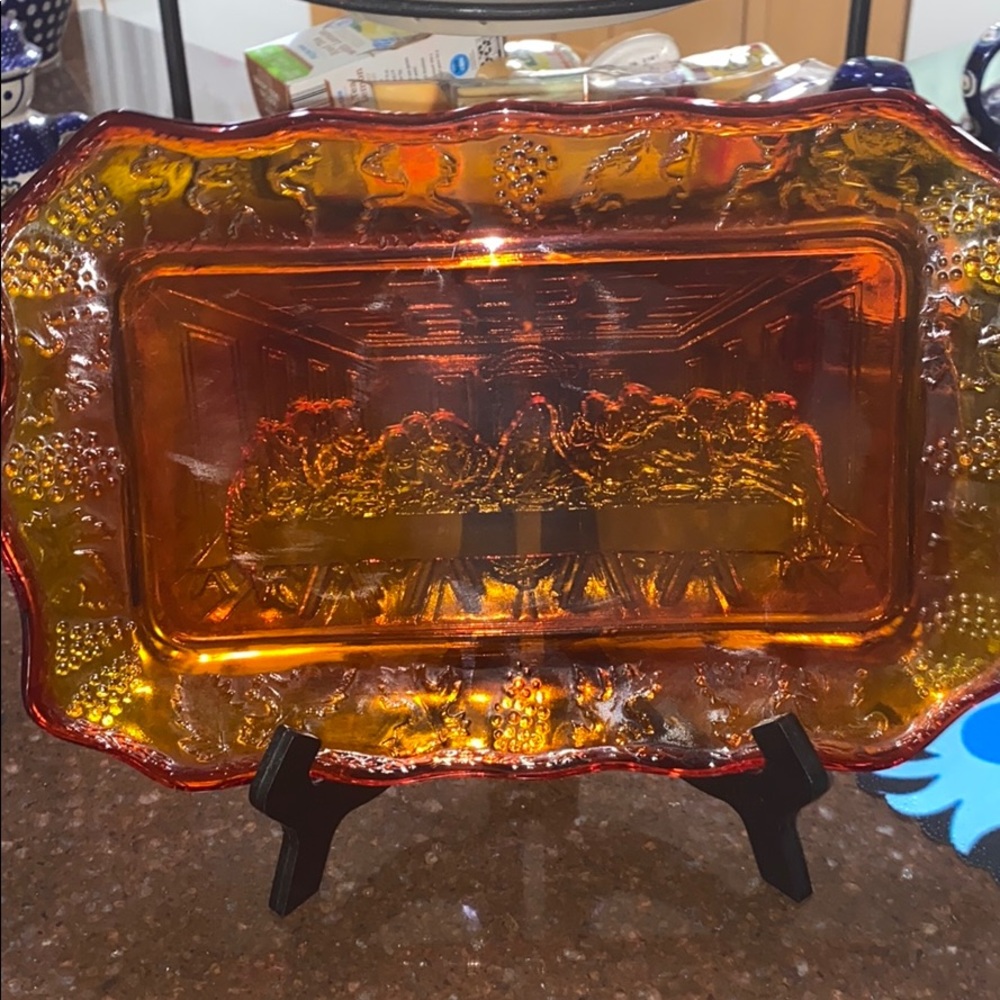 Last supper bread plate  vintage